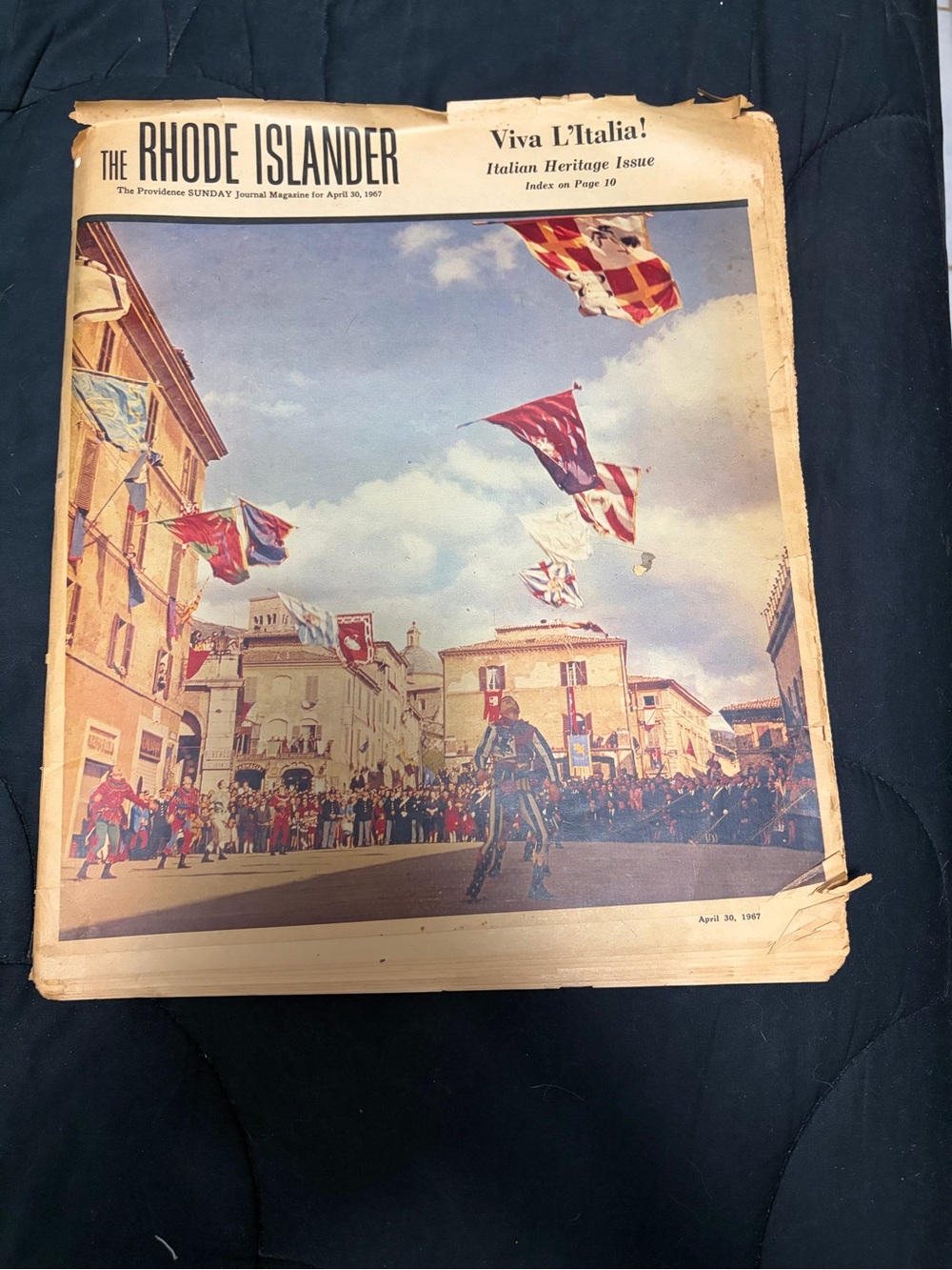 The Rhode Islander Magazine Cover - Blue Vintage Illustration